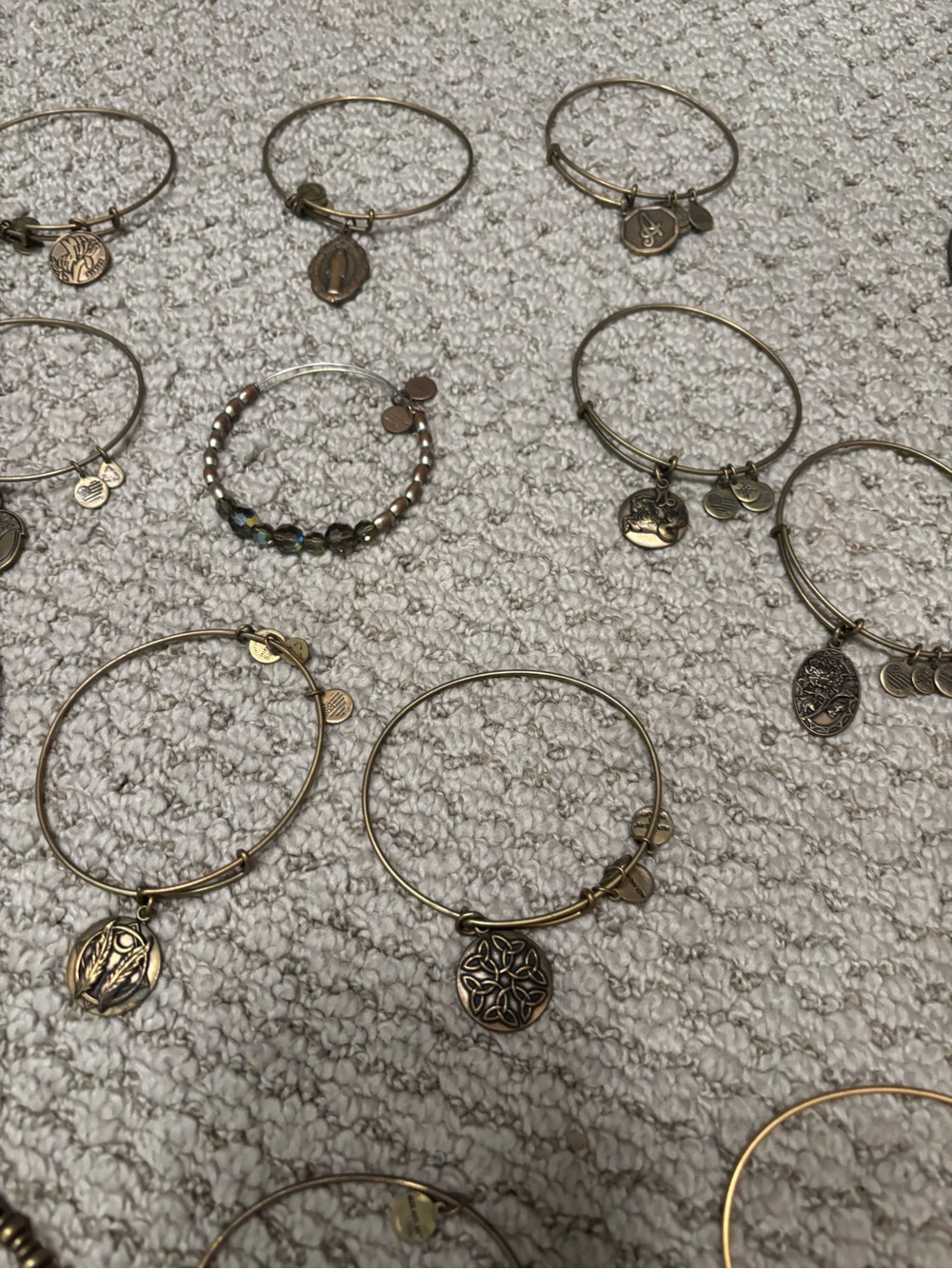Alex and Ani Stackable Antique Gold Charm Bangle Bracelet - Women Jewelry